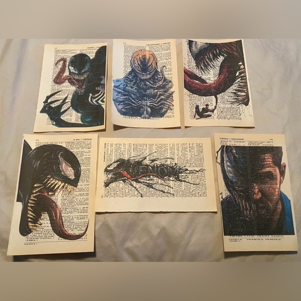 Venom Movie Themed Dictionary Prints